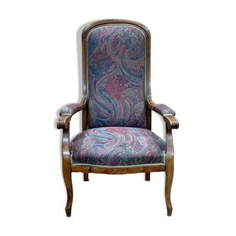 Fauteuil Voltaire des années 1930 en noyer