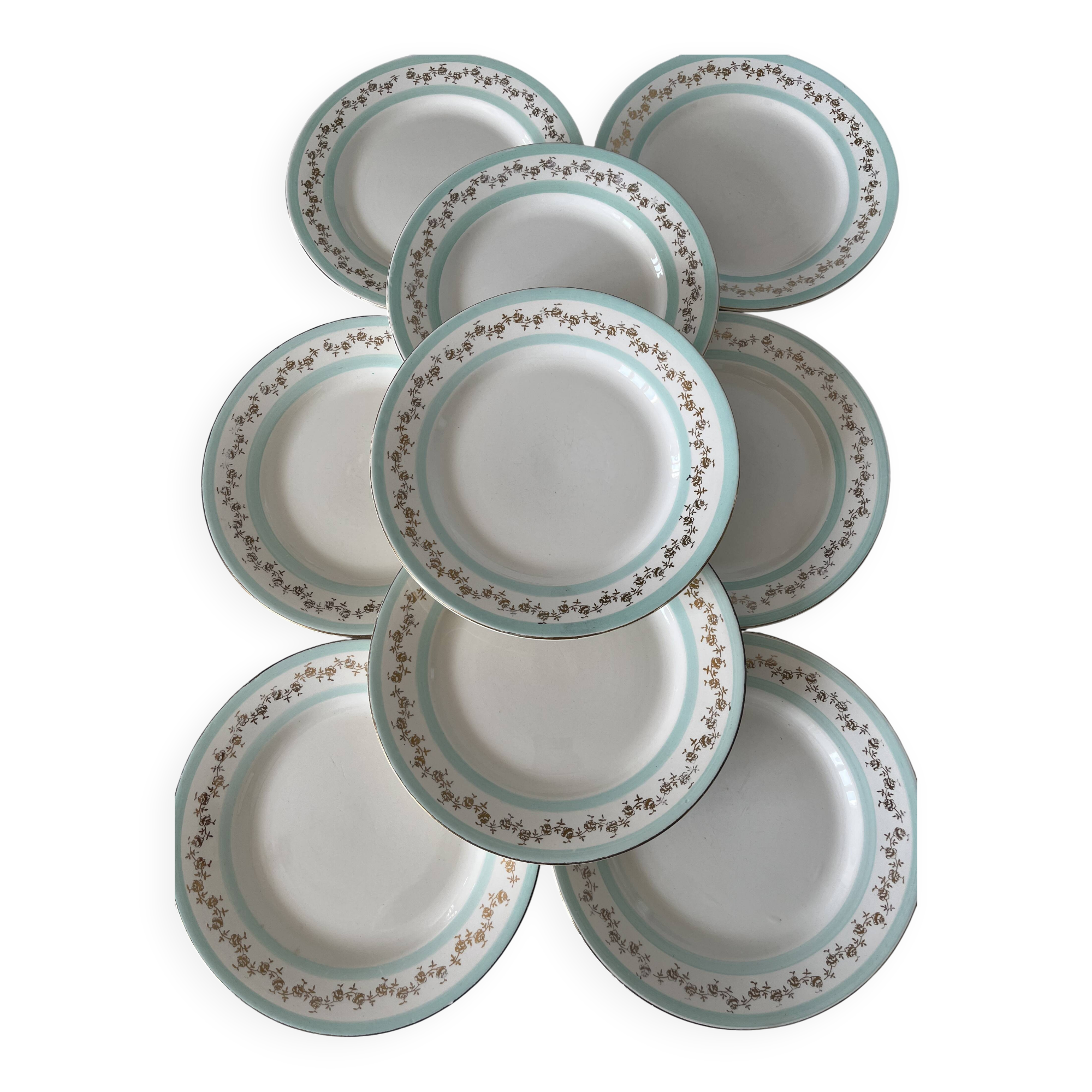 9 assiettes Digoin service Biarritz