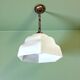 Lampe suspendue en verre blanc Art Déco