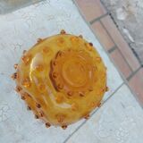 Vase herisson , vintage amber color