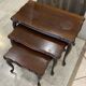 Set of 3 rustic nesting coffee tables in Louis XV style from 1950.