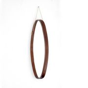Vintage oval wooden mirror, Italy, 1960s.