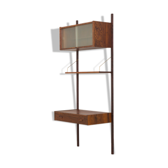 Preben Sorensen Danish mid century rosewood  wall unit with floating desk, PS system,  Randers, 1960