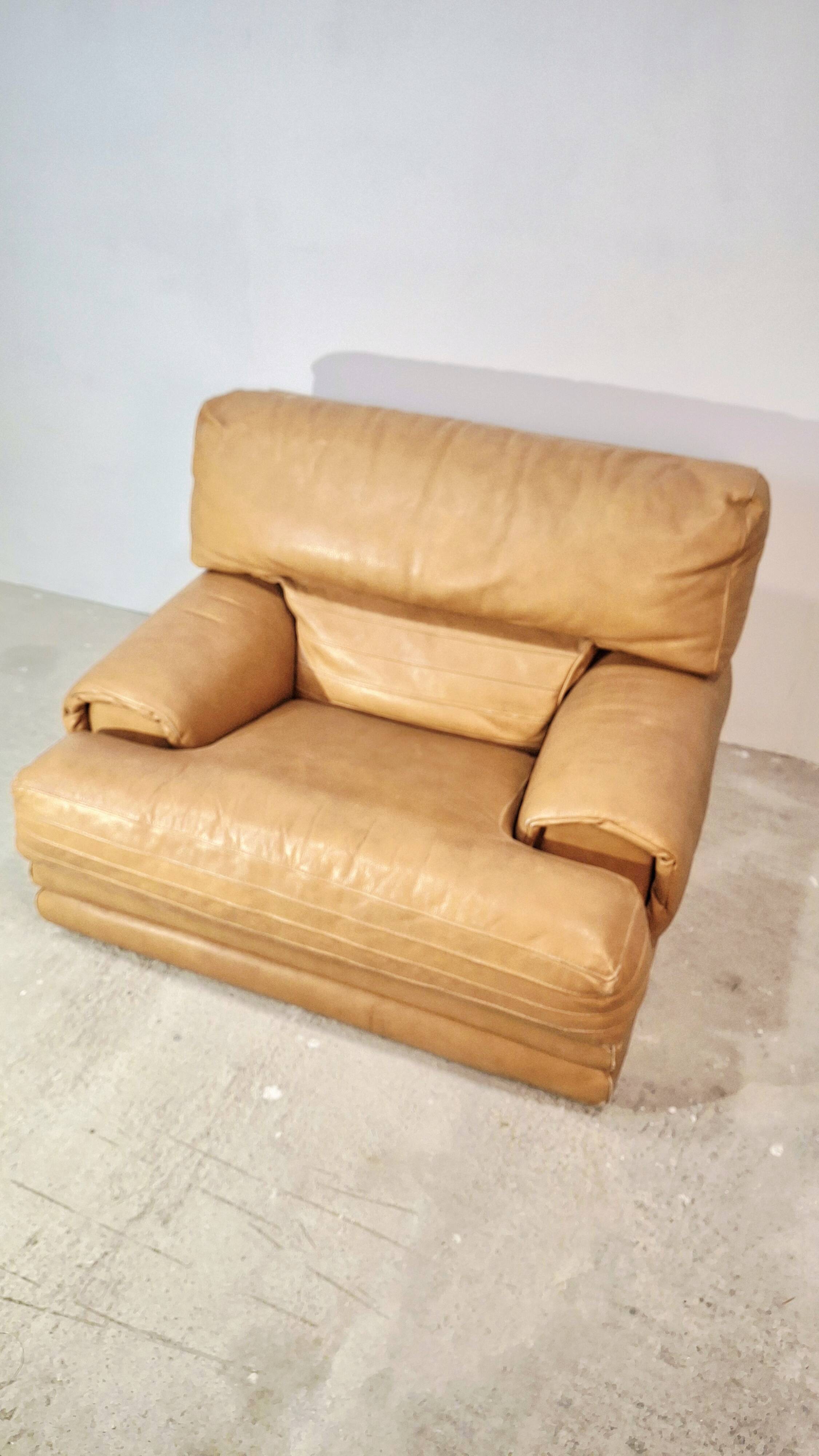 1970s leather armchair