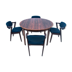 ensemble de salle à manger, conçu par Kai Kristiansen, design danois, années 1960