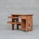 French Petite Wooden Mid-Century Desk