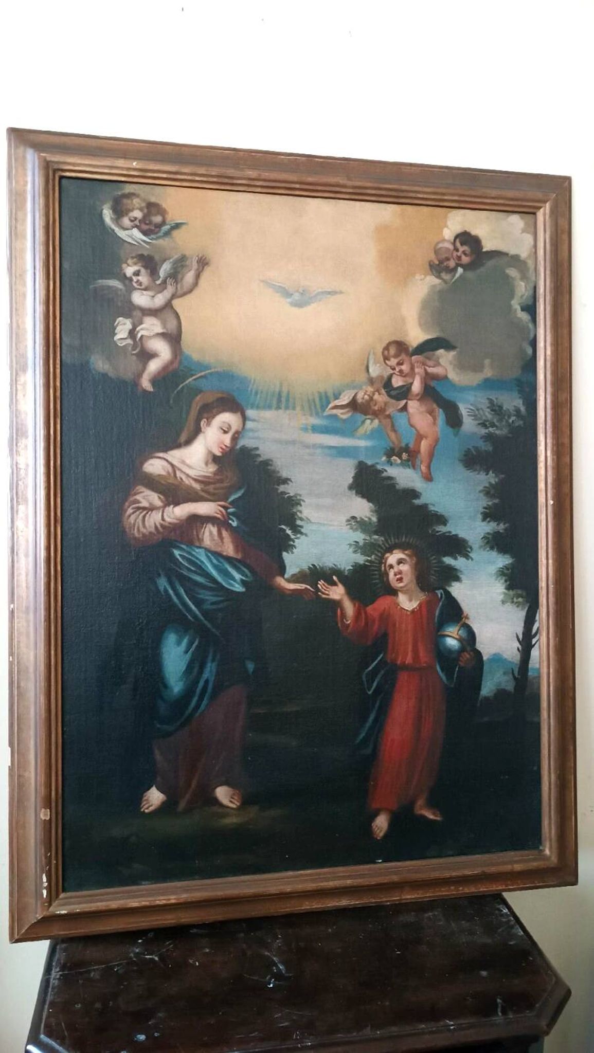 Old oil painting on canvas, 18th century