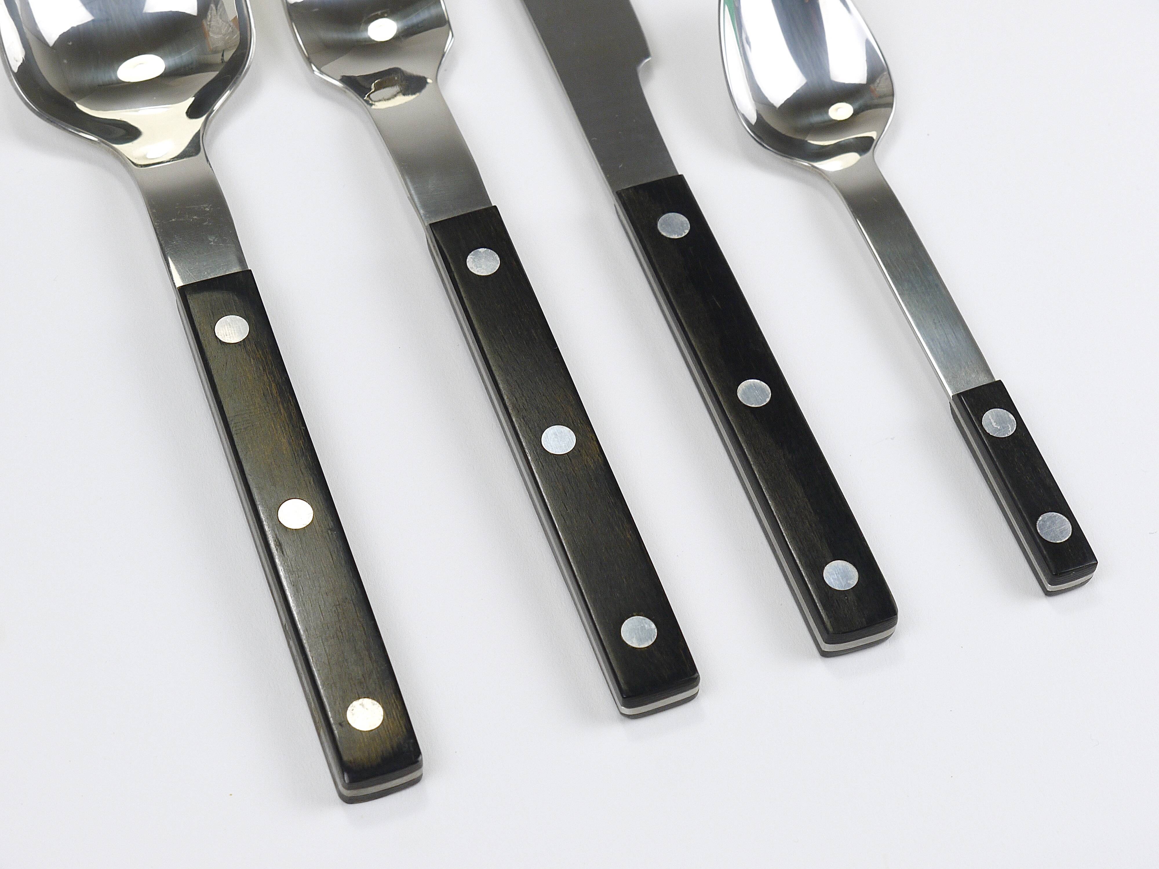Helmut Alder Amboss Austria 2300 Flatware Cutlery for Six Persons, 1970s