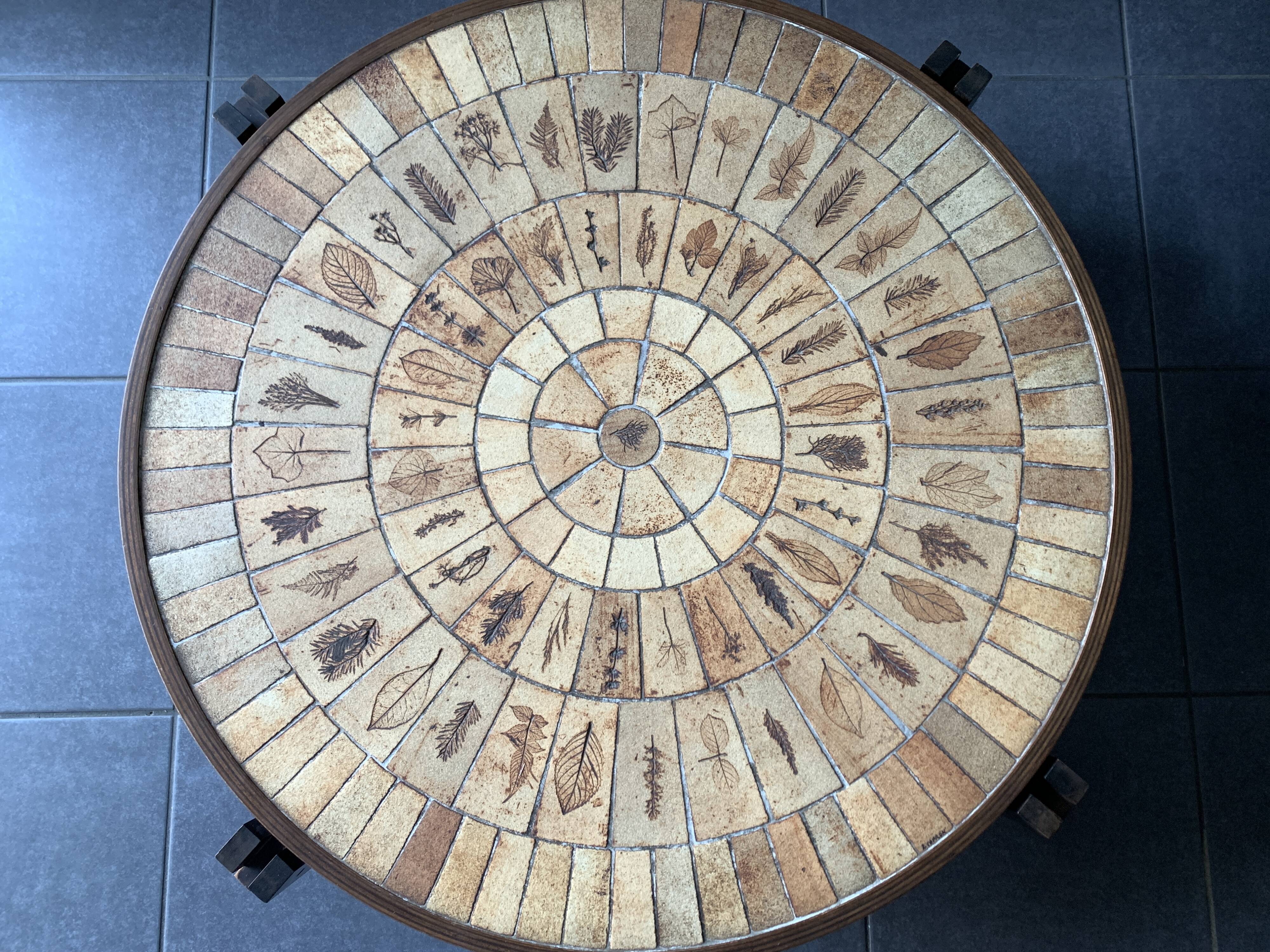 Large Herbier model coffee table in ceramic signed Roger Capron, 1960