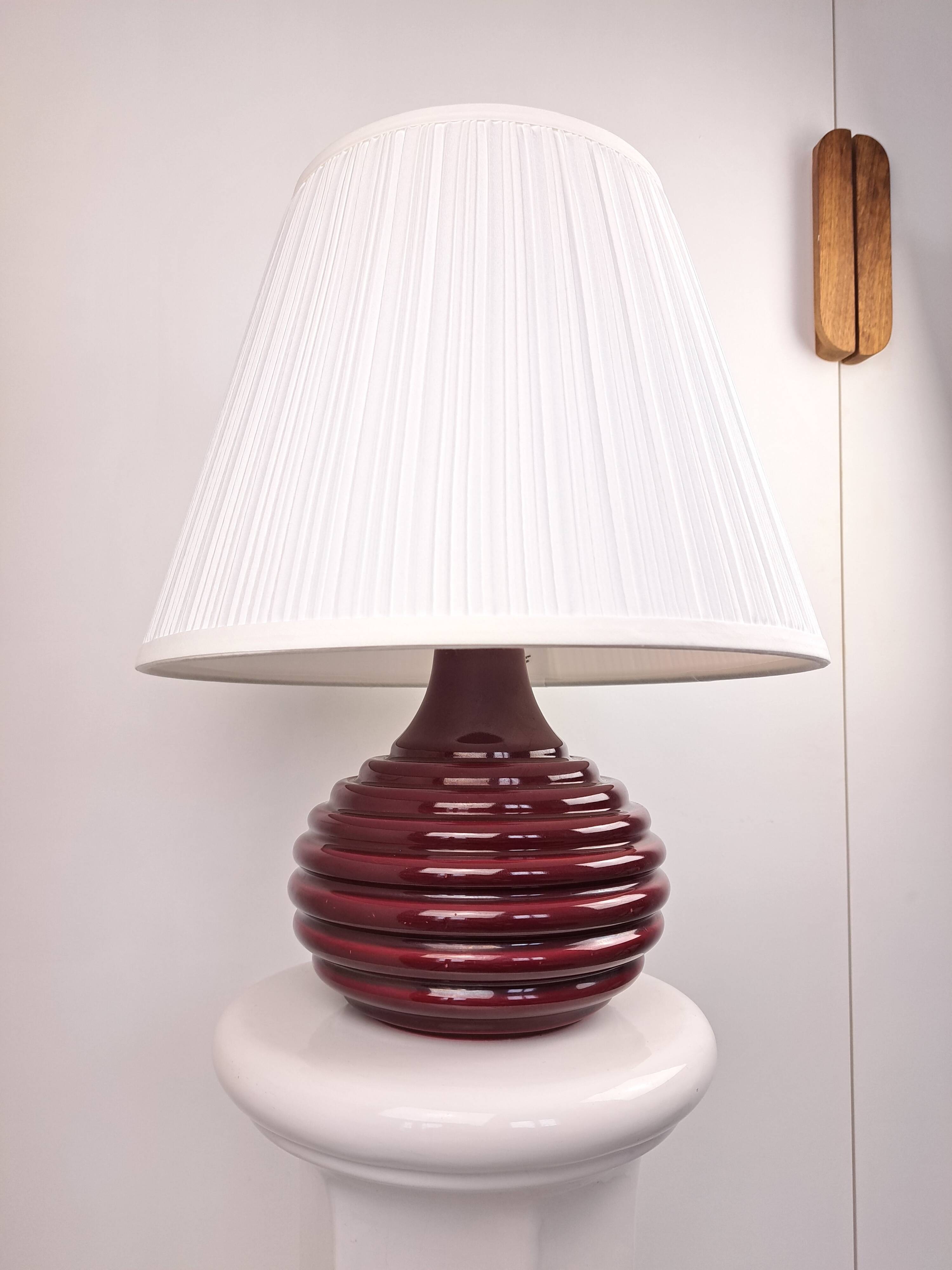 Ceramic burgundy red lamp base