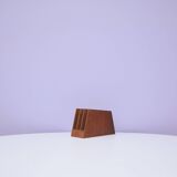 vintage asymmetrical teak letter holder