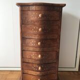 Meuble chiffonnier marqueterie ancien artisanal
