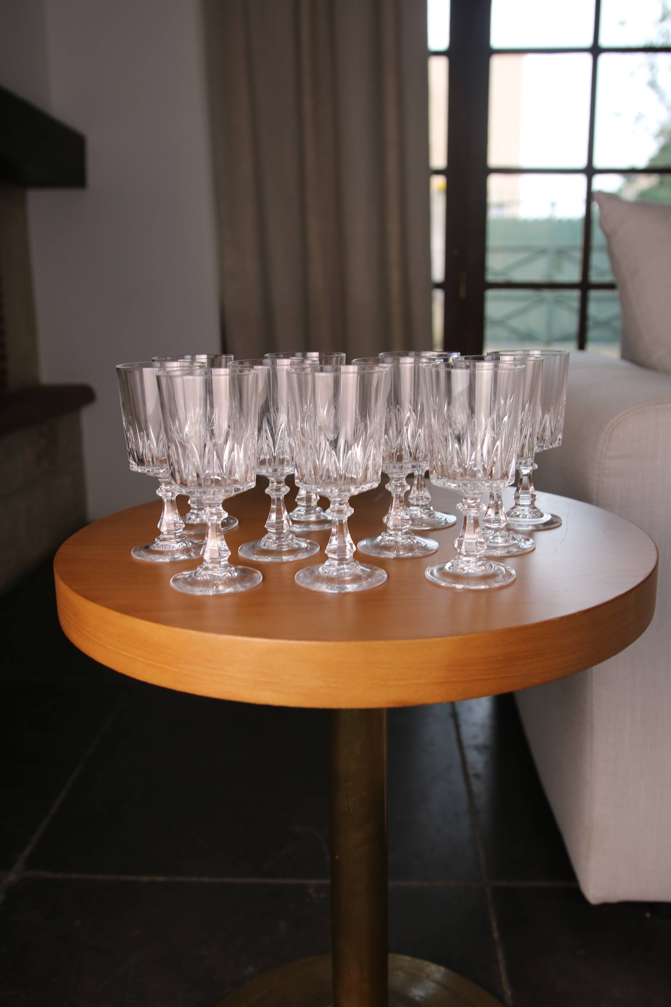 11 wine glasses, "Louvre" model, Cristal d'Arques