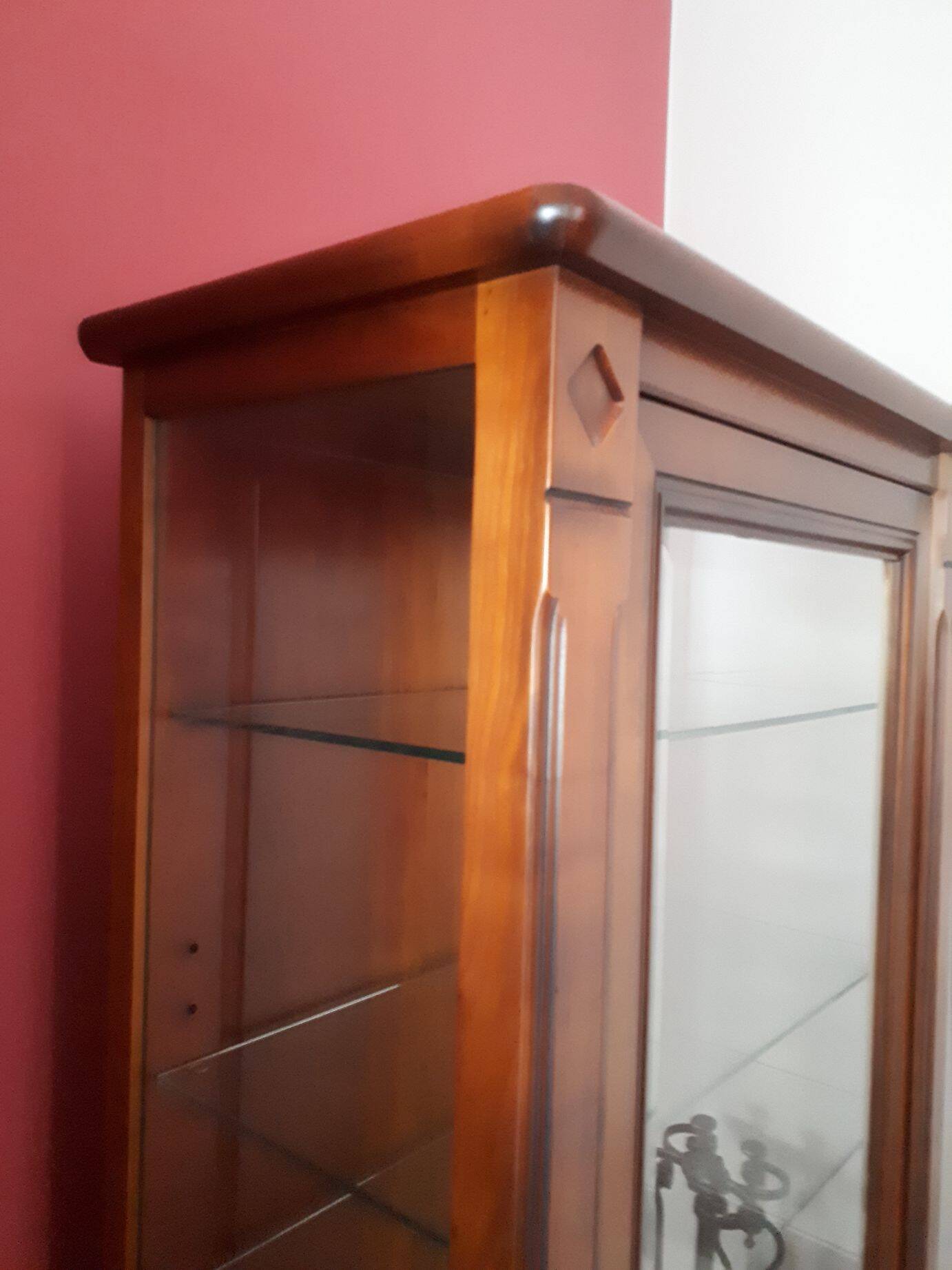 Cherry wood display cabinet with 6 adjustable glass shelves – Drimmer brand