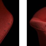 Vintage Mid-Century Scandinavian Modern 3-Seater Red Sofa