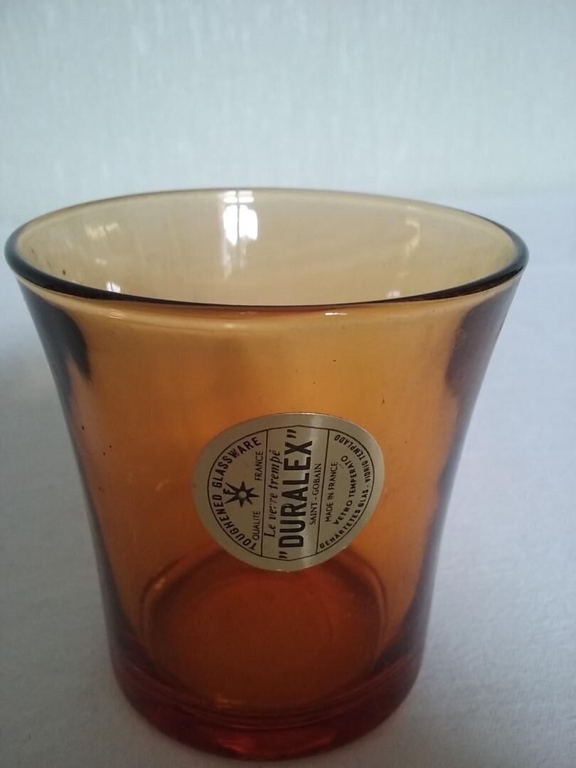 Duralex vintage amber glass cups.