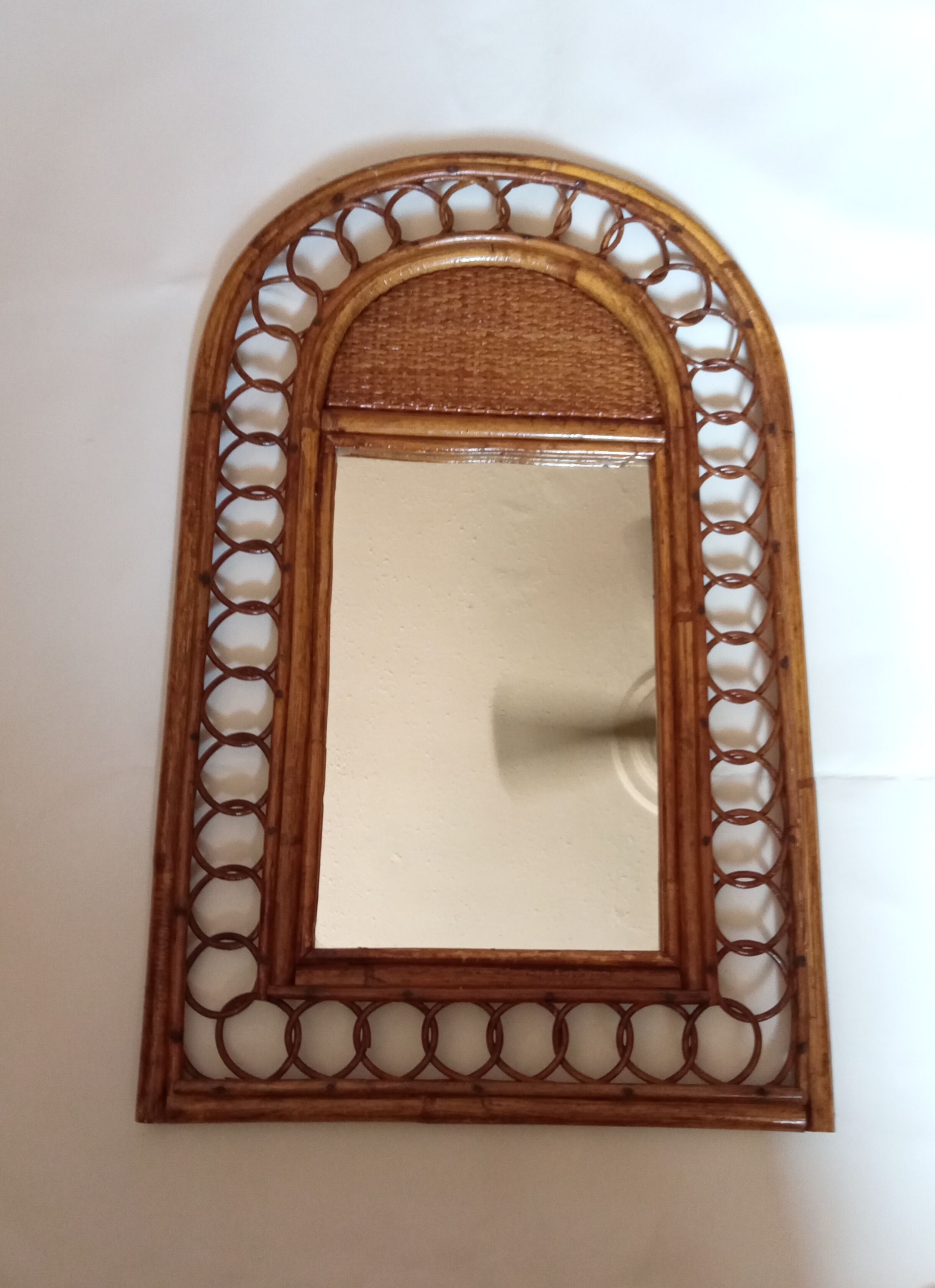 Miroir bambou vintage 35x55cm