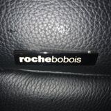 Canapé d’angle cuir noir Roche Bobois