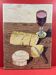 Oil/canvas Still life Snack camembert, bread red wine Derouesné