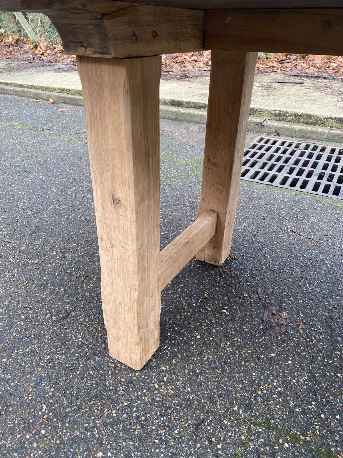 Renovated farmhouse table in solid oak from the 18th century, 240cm.