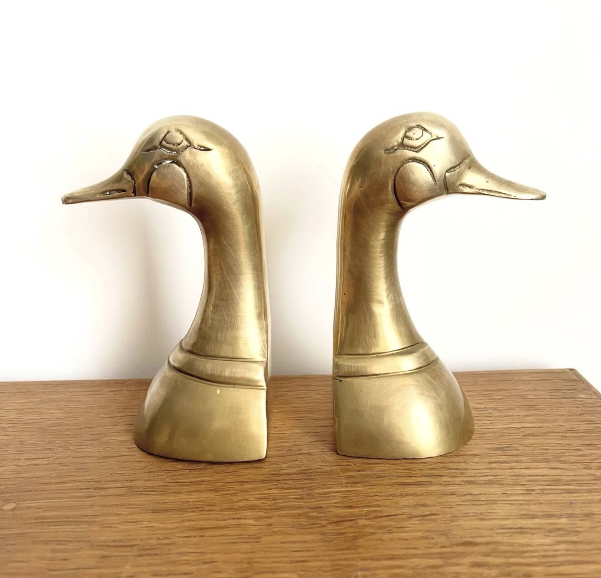Duck brass bookends