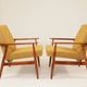 Two Lounge Chairs Vintage Mustard Boucle,  Mid Century Design, 1960
