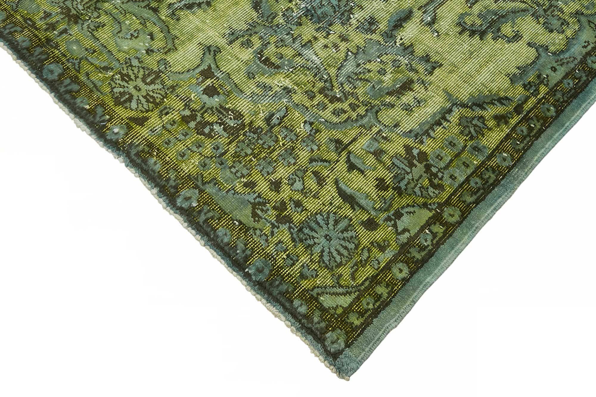 Overdyed Wool Vintage Handmade Carved Rug 169 cm x 288 cm