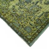 Overdyed Wool Vintage Handmade Carved Rug 169 cm x 288 cm