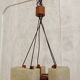 Teak and resin pendant light