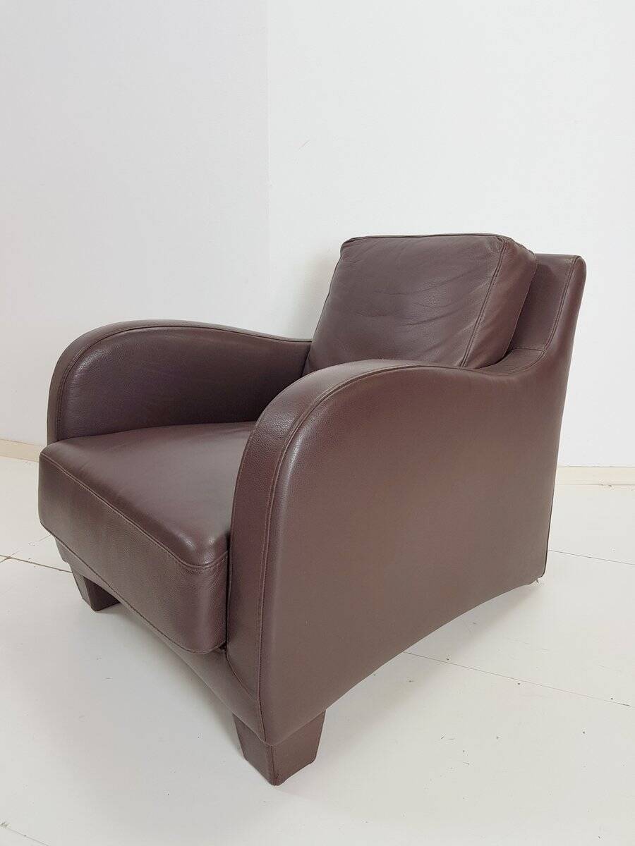 Modern Brown Leather Armchair from Musa Design, Italy, 1990s