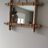 Antique mirror with faux bamboo