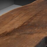 Rustic brutalist table Mobichalet in solid oak, Belgium 1960s