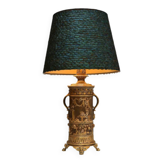 Lampe à pétrole du XIXème siècle en bronze doré