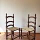 6 chaises italiennes rustiques, restaurées, années 1950