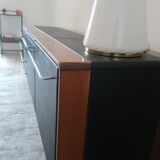 Rare row of wood and leatherette of the 60s 70s