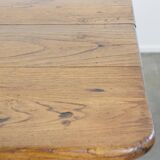 Table à manger ancienne du XVIIIe siècle en chêne avec 2 tiroirs