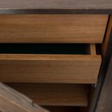 Brutalist credenza in oak dyed 1970 s