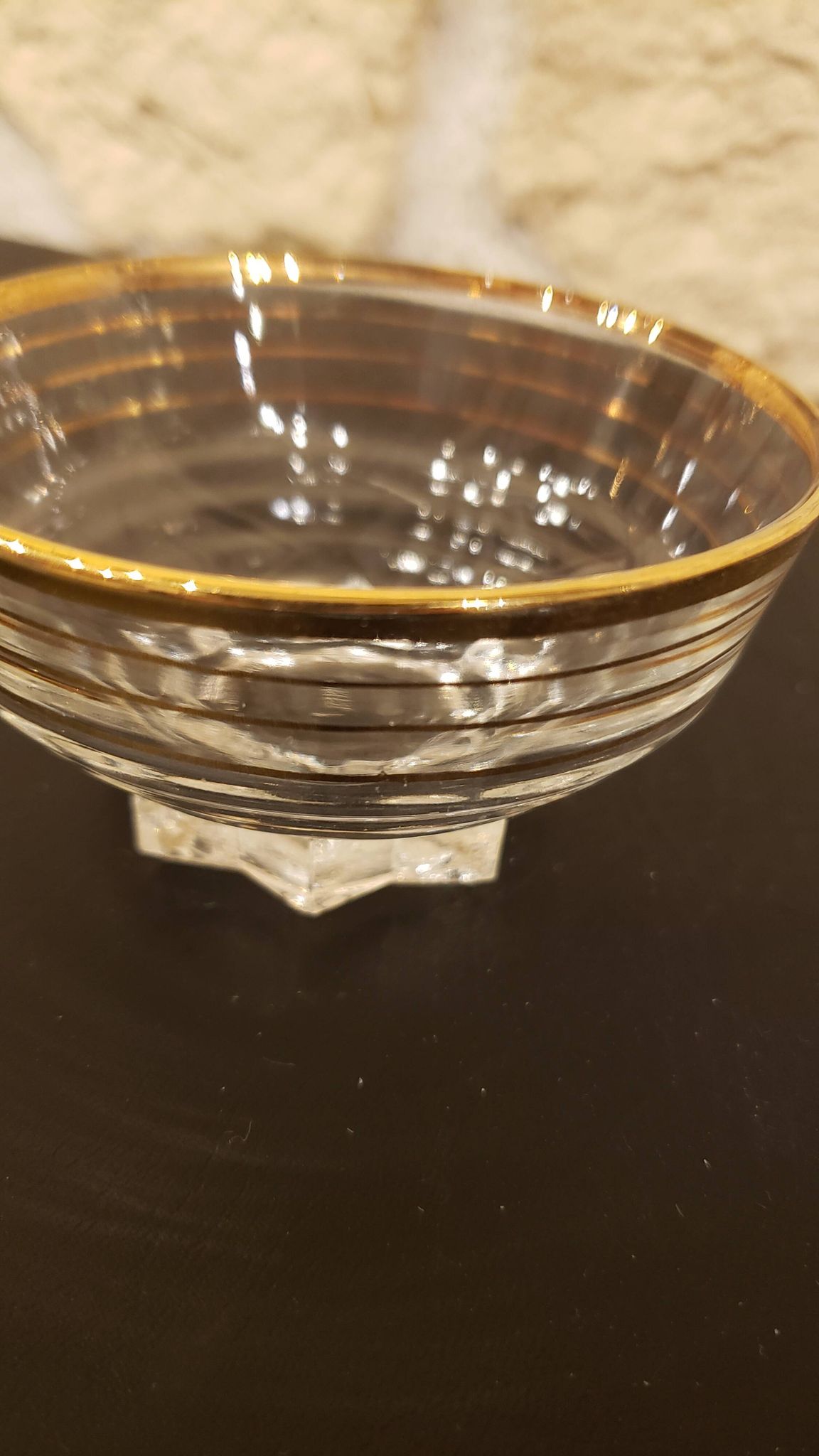 Set of 17 elegant bowls with gold rims