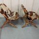Pair of armchairs bamboo leather skin rohé noordwolde