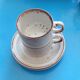 2 enameled stoneware espresso cups and saucers - France, 70s/80s