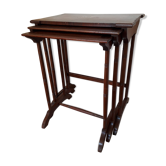 3 tables gigognes en bois style 1900