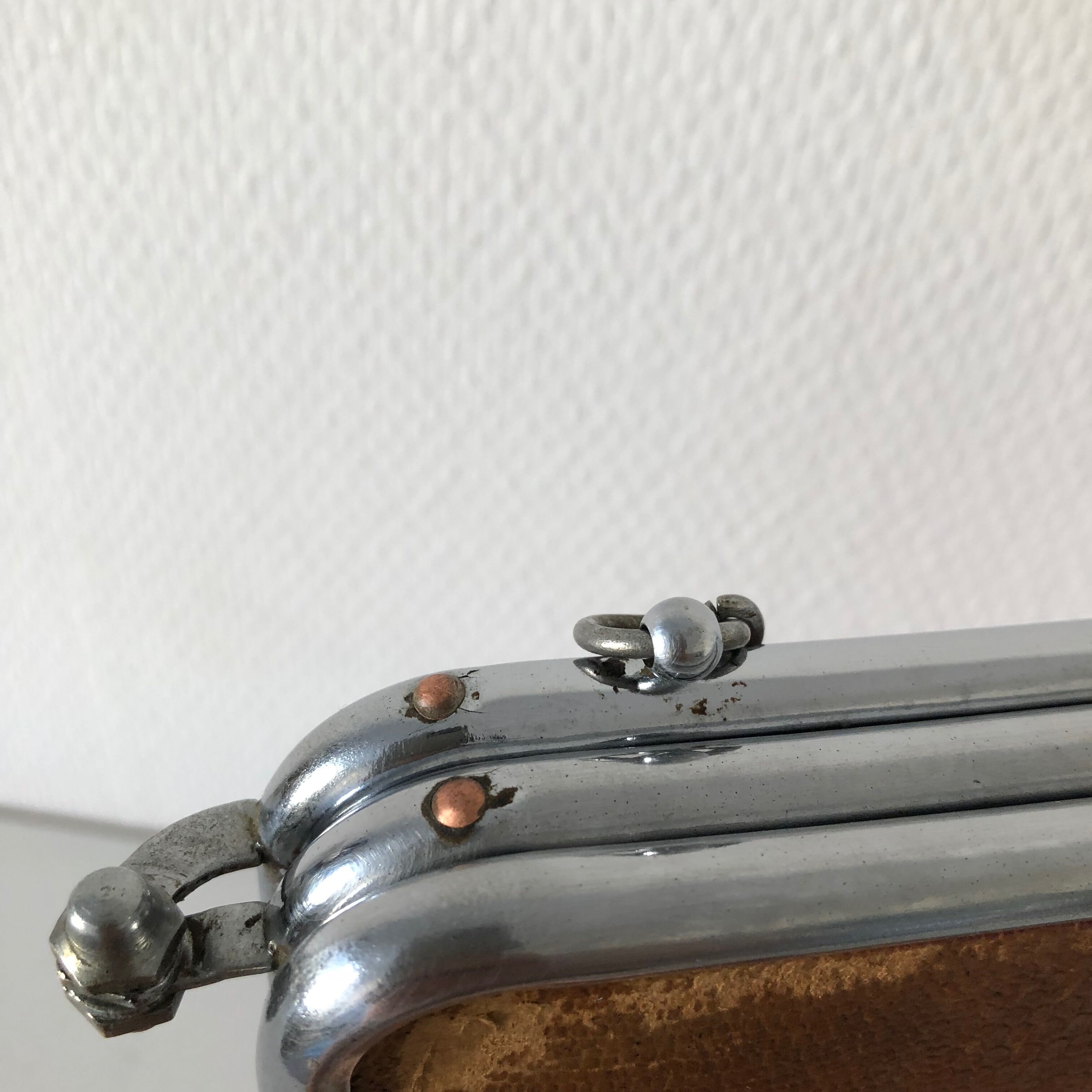 Mirror triptych barber strawberry 25 x 60 vintage 1930