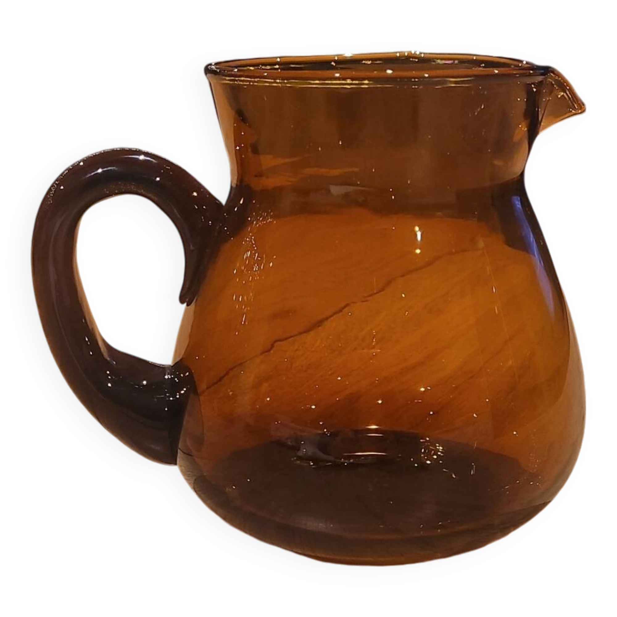 Pichet / carafe en verre ambré