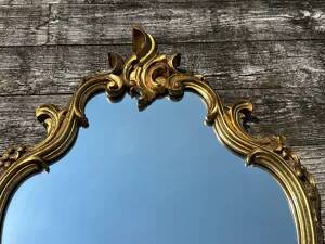 Louis XV style mirror in vintage gold composite 70'S 42x68cm
