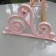 Old towel rack art deco in pink enamelled cast iron