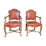 Pair of Louis XV convertible armchairs - Regency