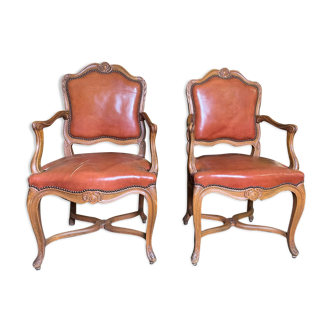 Pair of Louis XV convertible armchairs - Regency