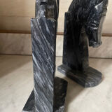 Pair of marble horse bookends