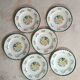 Set of 6 large flat plates Longwy Vieux Rouen vintage