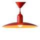 Small vintage Space Age suspension in red metal.